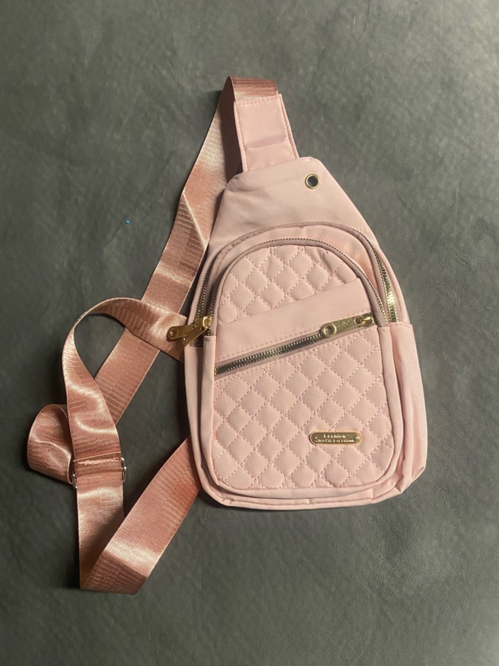 Quilted Pink Crossbody Sling Bag